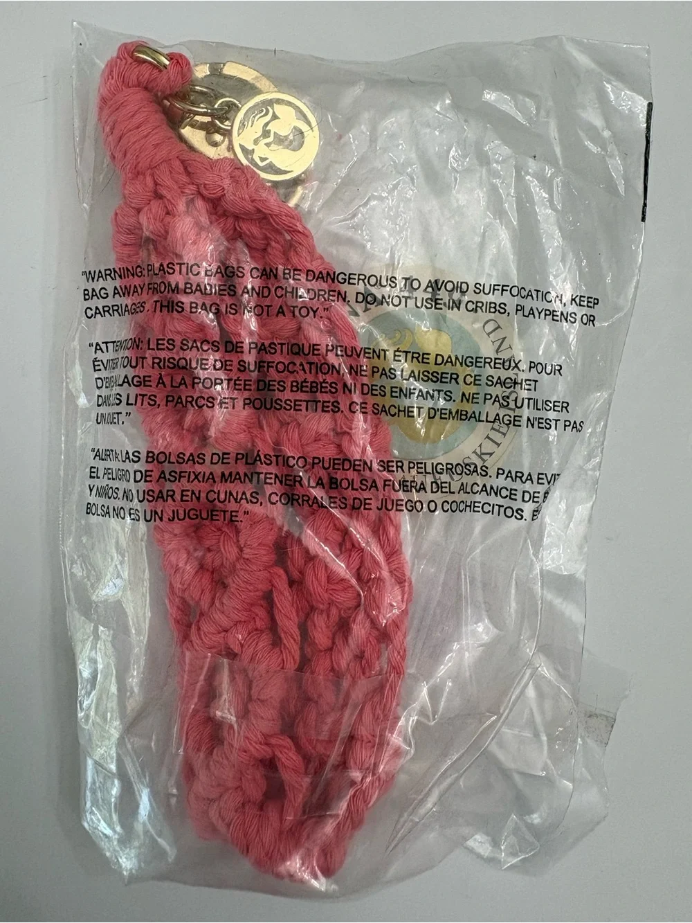 Spartina 449 Macrame Wristlet Keychain in Pink